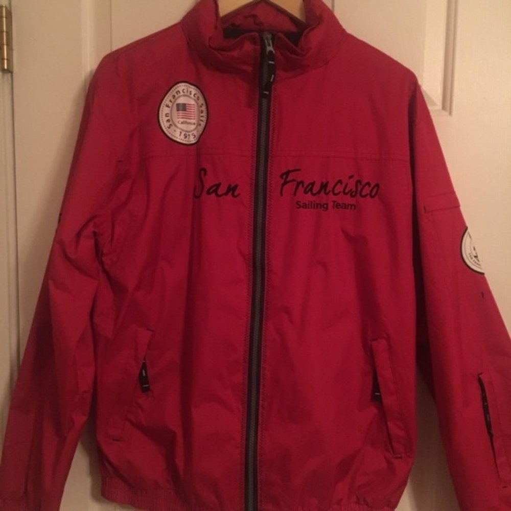 San Francisco Sailing Team Club Jacket Size M Unisex Pockets Lined Full Zip Hood